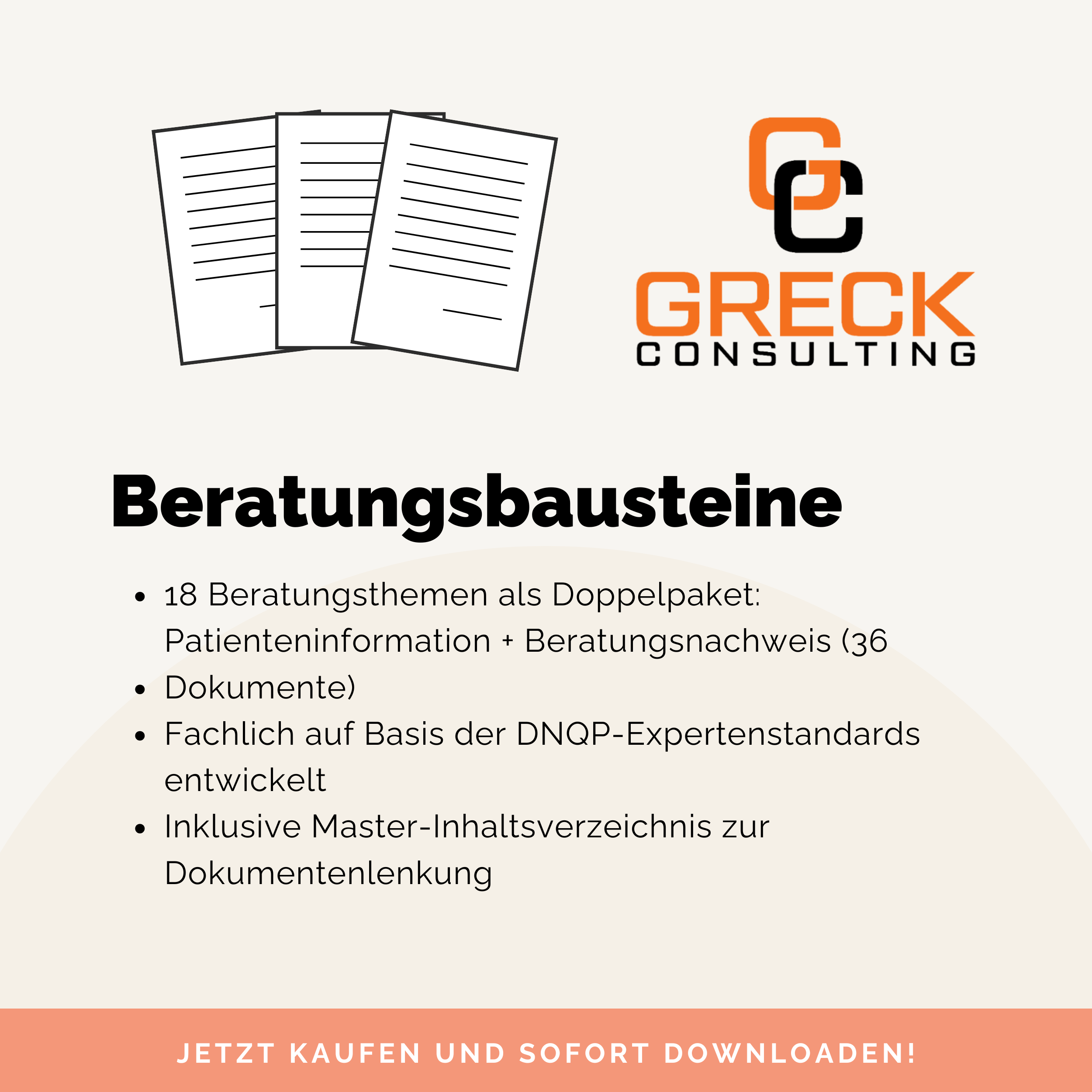 Beratungsbausteine (18 Themen: Informationsblätter + Beratungsnachweise)